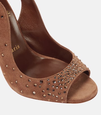 Nudes Slingback-Sandalen Degrachick aus Veloursleder | Christian Louboutin