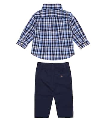 Baby checked cotton shirt and pants set | Polo Ralph Lauren Kids