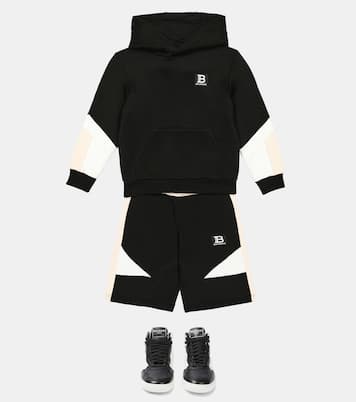Sweat-shirt à capuche en coton mélangé | Balmain Kids