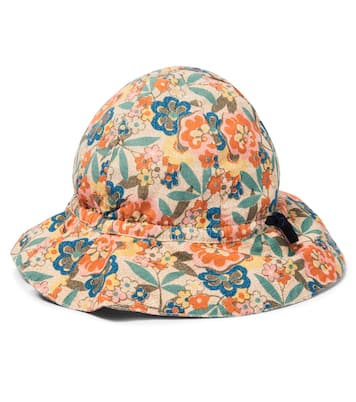 Baby Cadia floral cotton sun hat | Caramel