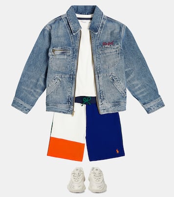 Oztral J leather mesh-trimmed sneakers | Adidas Originals Kids