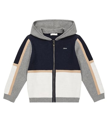 Colorblocked cotton and wool hoodie | Chloé Kids