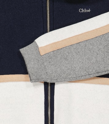 Colorblocked cotton and wool hoodie | Chloé Kids