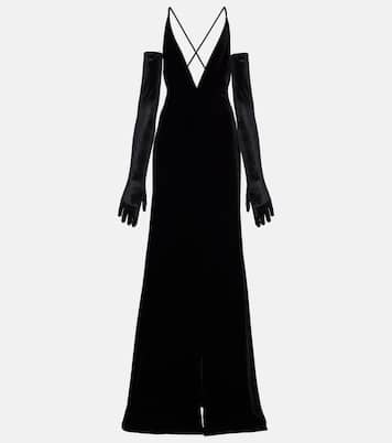 Robe aus Samt | Costarellos