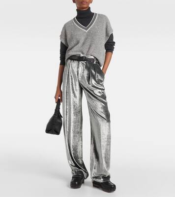 Weite Hose aus Samt | Brunello Cucinelli