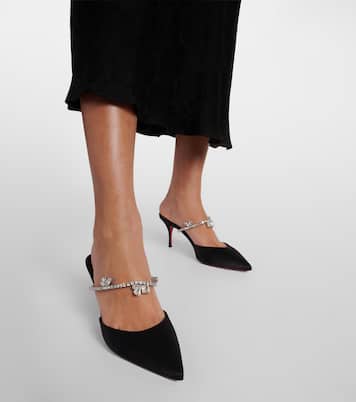 Planet Queen 70 satin mules | Christian Louboutin