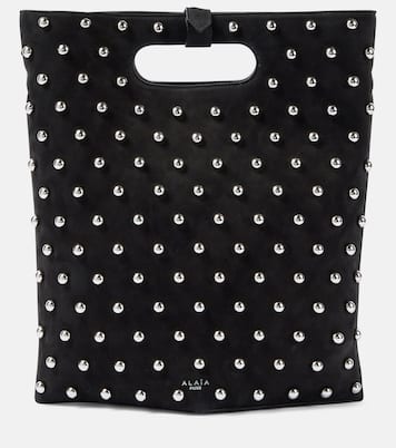 Folded embellished suede tote bag | Alaïa