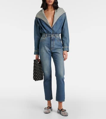 Folded embellished suede tote bag | Alaïa