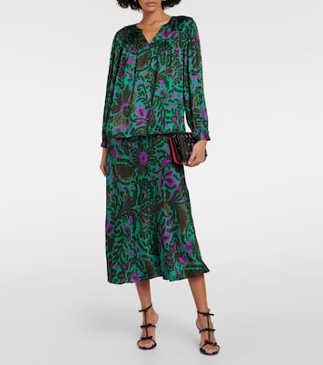 Bedruckte Bluse Reeve aus Satin | Velvet