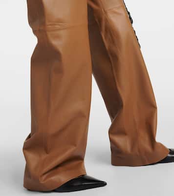 Weite High-Rise-Hose aus Leder | Yves Salomon