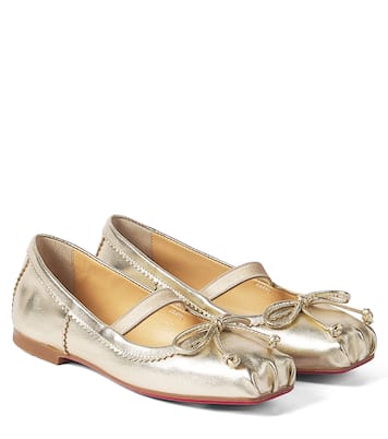 Baballet metallic leather ballet flats | Christian Louboutin Kids