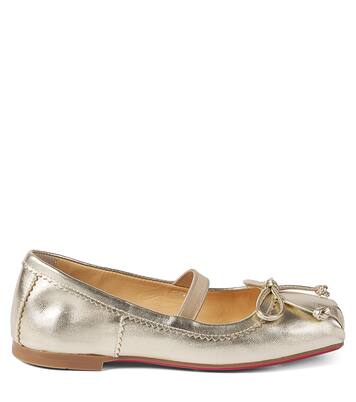 Baballet metallic leather ballet flats | Christian Louboutin Kids