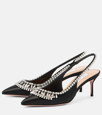 Escarpins Crystal Crush en satin | Aquazzura