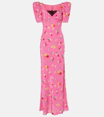 Robe longue en soie à dentelle | Rodarte