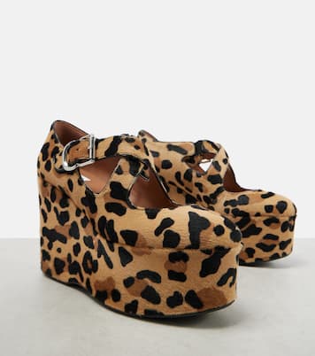 Pumps con zeppa Criss Cross in cavallino | Alaïa