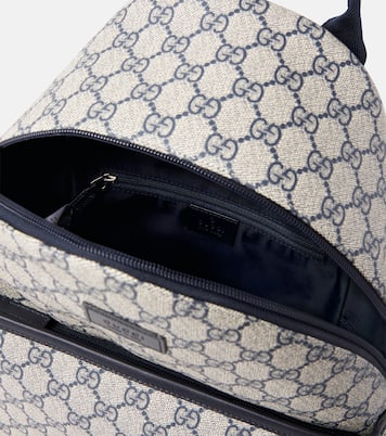 GG Supreme leather-trimmed canvas backpack | Gucci Kids