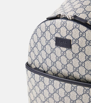 GG Supreme leather-trimmed canvas backpack | Gucci Kids