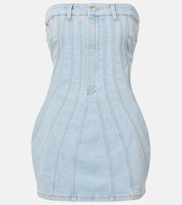 Bustier-Kleid aus Denim | Mugler