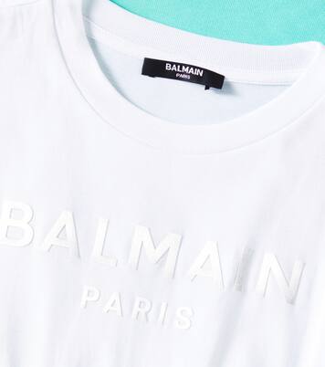 Logo cotton jersey dress | Balmain Kids