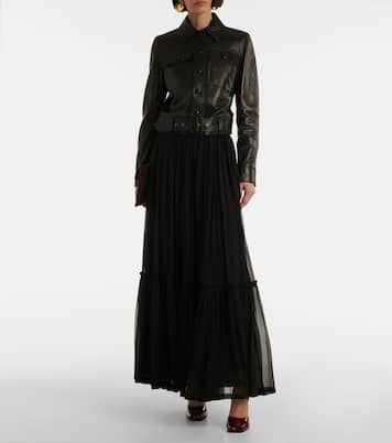 Gonna lunga in seta a balze | Saint Laurent