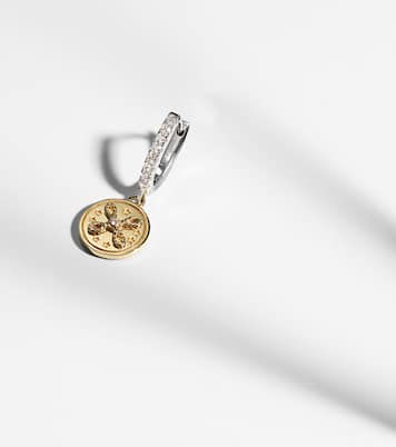 Boucle d'oreille unique True Love Mini en or jaune et blanc 18 ct et diamants | FoundRae