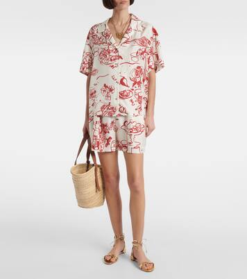 Bedruckte Shorts Zurich aus Seiden-Twill | Asceno