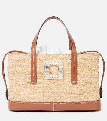 Cabas Viv Skate Small en raphia | Roger Vivier