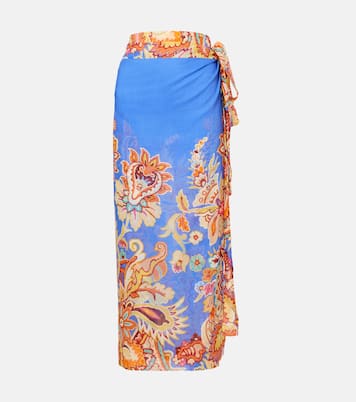 Bedruckter Wickelrock aus Baumwolle und Seide | Etro