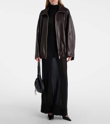 Elisse leather bomber jacket | Nour Hammour