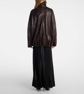 Elisse leather bomber jacket | Nour Hammour
