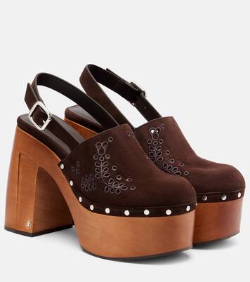 Mules Alida 135 in suede con plateau | Jimmy Choo