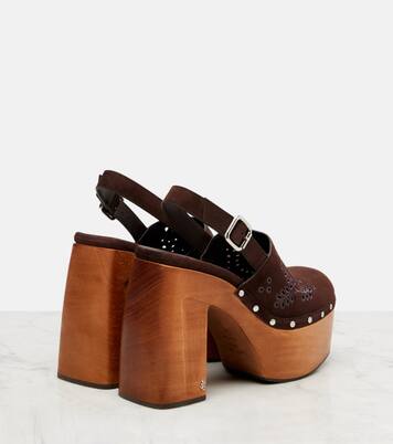 Mules Alida 135 in suede con plateau | Jimmy Choo