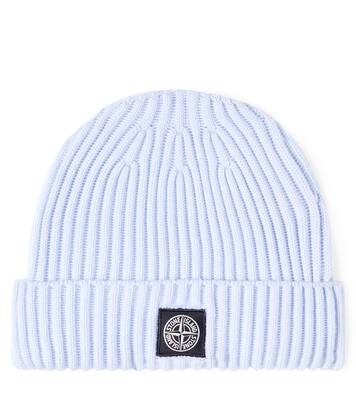 Compass ribbed-knit virgin wool beanie | Stone Island Junior