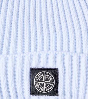 Compass ribbed-knit virgin wool beanie | Stone Island Junior