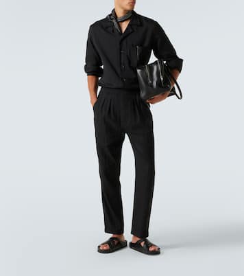 Pantalon droit rayé en coton et soie | Tom Ford