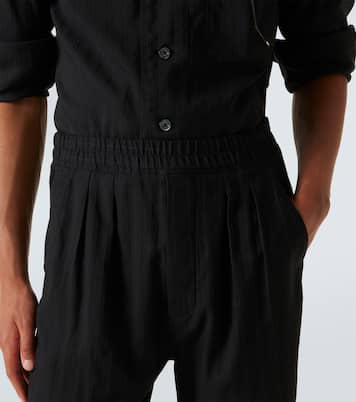 Pantalon droit rayé en coton et soie | Tom Ford