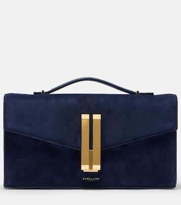 Vancouver leather-trimmed suede clutch | DeMellier