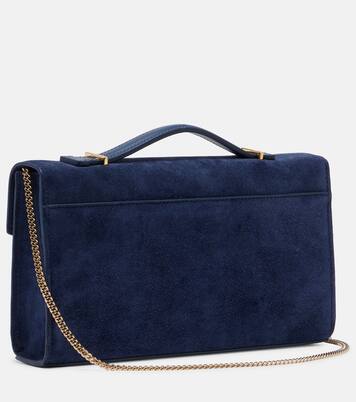 Vancouver leather-trimmed suede clutch | DeMellier