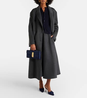 Vancouver leather-trimmed suede clutch | DeMellier