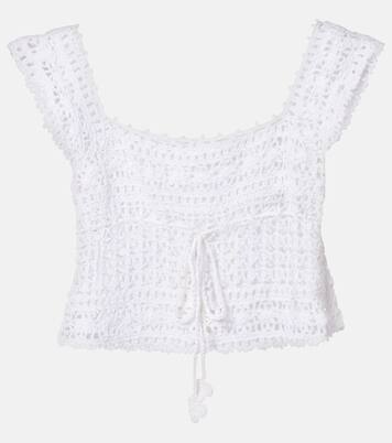 Top cropped Deauville in crochet di cotone | Anna Kosturova
