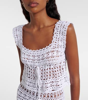 Top cropped Deauville in crochet di cotone | Anna Kosturova
