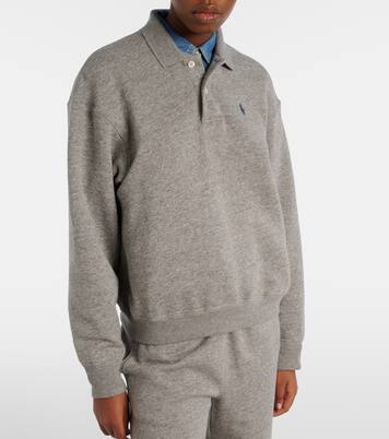 Logo cotton-blend fleece polo sweatshirt | Polo Ralph Lauren