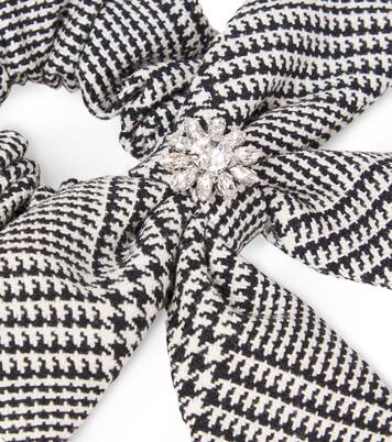 Prince of Wales check wool-blend scrunchie | Self-Portrait Kids