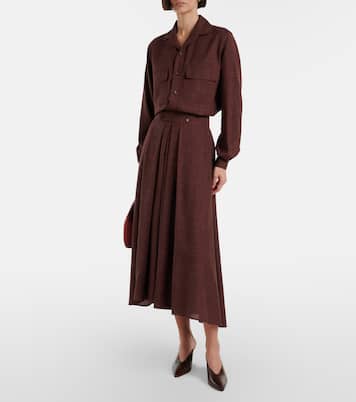 Gonna midi Petra in lana, seta e lino | Loro Piana