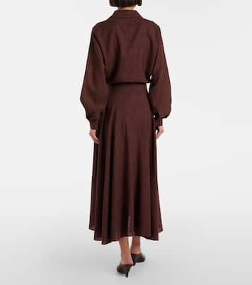 Gonna midi Petra in lana, seta e lino | Loro Piana