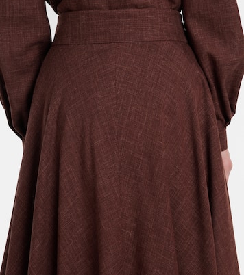 Gonna midi Petra in lana, seta e lino | Loro Piana