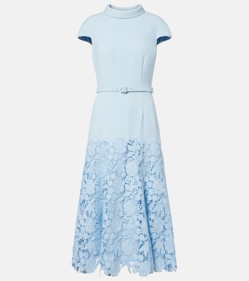 Belted lace midi dress | Self-Portrait