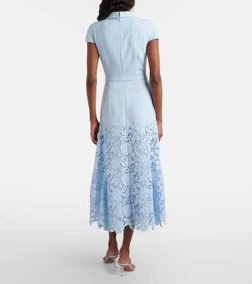 Belted lace midi dress | Self-Portrait