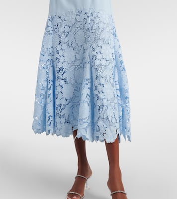 Belted lace midi dress | Self-Portrait