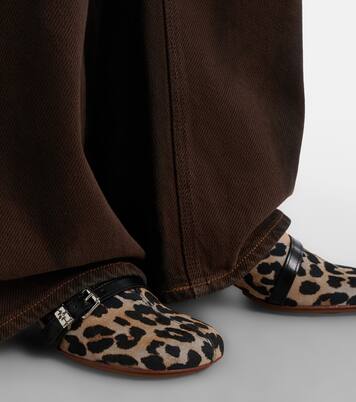 Sue printed denim mules | Ganni